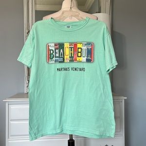 Marthas Vineyard Comfort Colors Beach Bum License Tshirt Cotton Shirt Womens M